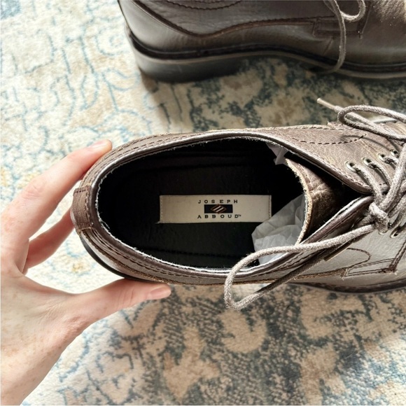 Joseph Abboud Brown Leather Oxford Dress Shoes - Picture 3 of 8